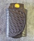 5445 Boston Leather Silent Key Holder Basket Weave