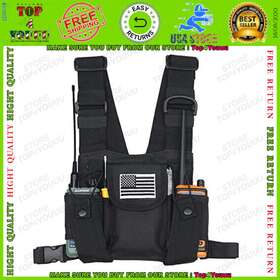 Mangema 751355316697 Radio Shoulder Holster Chest Harness Holder Vest Rig For Two Way Fro