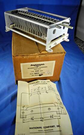 Tma-230a National Transmitting Condenser Nc 6000 Volts Cap. 230mmf Ham Radio Nos Tma-230a National Transmitting Condenser Nc 6000 Volts Cap. 230mmf Ham Radio Nos