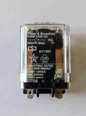 Kugp-7a55 Potter & Brumfield Kugp7a55 And 120 V Relay New Old Stock