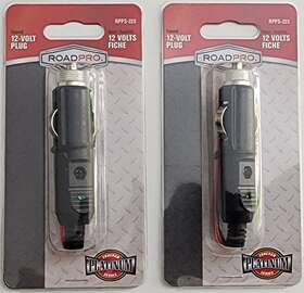Rpps-225 Roadpro Lot Of 2 12 Volt Dc Fused Power Lighter Plug With Hook Up Leads