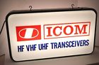Signicom Icom Rare Lighted Dealer Sign Hf Vhf Uhf Transceivers