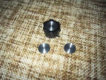 Set Of Spun Aluminum Knob Inlays For Collins 30L-1 Amp. Fixed Price $6.00.