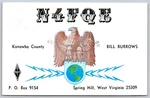 Vintage 1989 N4FQE Qsl Postcard Bill Burrows Ham Radio Spring Hill Wv A405. Fixed Price $9.07.