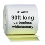 Carbonless Receipt Paper Rolls 3" X 90' 2-PLY White/canary 32. Fixed Price $51.49.