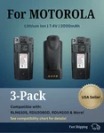 3-PACK Li-ion Battery For Motorola Radio RLN6305 6308, CP110, RDM2070D, RDM2080. Fixed Price $64.00.