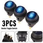 3PCS Blue Led 12V 20A Car Boat On/off Round Waterproof Rocker Toggle Switch. Fixed Price $5.61.
