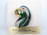D'orlan Gold Plated Bird Brooch With Swarovski Crystals & Enamel - 8833. Fixed Price $49.99.