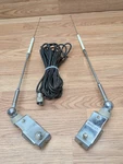 2 Vintage Hustler Cb White Radio Ham Duel Antennas Coax,mounting Brackets. Fixed Price $89.95.