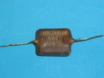 Vintage Precision Src 100,000 Pf Silvered Mica Capacitor +/- 0.5%. Fixed Price $20.00.