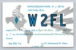 Ham Radio Qsl Card W2FL Manasquan Park Nj 1968 Drake Rig Design. Fixed Price $16.99.