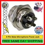 Workman C4P 4-PIN Cb Radio Microphone Panel Jack Male Chassis Mount Plug. Fixed Price $7.95.