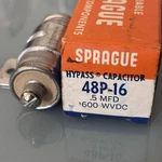 Vintage Nos Sprague Hypass Capacitor 48P-16 .5 Mfd 600 Wvdc. Fixed Price $19.99.