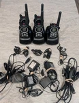 Lot Of Motorola MR350R Talkabout Two Way Radio W/ Chargers 6 Headsets Mics. Fixed Price $59.00.