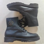 Valentino By Mario Women's Marti Black Leather Combat Boot Size 10. Fixed Price $200.00.