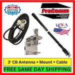 Procomm HSS995-3B Cb Antenna Coax Cable Whip Mount Kit Fiberglass 3' Tall 750W. Fixed Price $35.95.