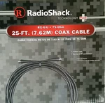 Radioshack 25 Foot Quad Shielded RG-6 Video Hookup Coax Cable 15-1567. Fixed Price $10.39.