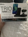 Trio Powerhouse 3-IN-1 Wireless Charging Station W/ Alarm Clock. Fixed Price $10.00.