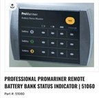 Promariner 51060 Remote 3 Bank Battery Status Monitor, Black, Small,. Fixed Price $44.00.