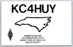 KC4HUY Robert B. Dalton Qsl Card Midway Park Nc 1987 Amateur Radio A405. Fixed Price $9.07.