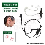 Acoustic Ptt Earpiece + Gel Earmolds For Kewood, Baofeng, Retevis Radios, UV-5R. Fixed Price $14.99.