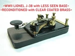 Wwii Lionel J-38 Telegraph Key Less Seen Base Reconditioned & Clear Coated. Fixed Price $100.00.