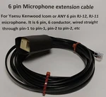 Microphone Extension Cable 6 Pin RJ12 RJ-12 Modular Yaesu FT8800, Etc Feet. Fixed Price $14.99.