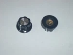 Mpj 31437KN Dial Knob Black Aluminum Insert Silver Top 0.78"D 1/4" Shaft 2PC. Fixed Price $11.95.