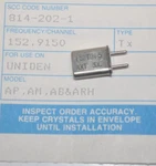 Standard Comm. Uniden Radio Frequency Crystal Transmit 152.9150 Mhz. Fixed Price $10.99.
