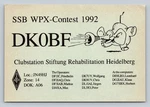 Ham Radio Qsl DK0BF Heidelberg Germany 1992 Wpx Contest Kenwood Rig. Fixed Price $16.99.