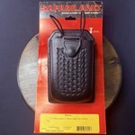 Safariland Swivel Radio Carrier Model 762-3-4 Basket Weave Leather 1.5"X3"X4.75". Fixed Price $40.00.
