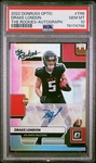 2022 Panini Donruss Optic #TR6 Drake London The Rookies Autograph, 33/99, Psa 10. Fixed Price $299.99.