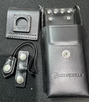 Motorola Model 1502171J03 Leather Radio Holster Case With Clip New Old Stock. Fixed Price $10.00.