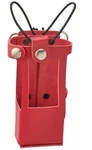 Radio Case Two Way Holder Red Leather Holster With Adjustable Elastic B.... Fixed Price $82.15.