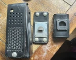 Safariland Leather Radio Holster Basketweave Duty Gear W/belt Mount Made Usa Vtg. Fixed Price $74.99.