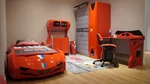 Gti Red Twin Race Car Bed Remote Control Led Lights Premium Rear Seat. Fixed Price $1200.00.