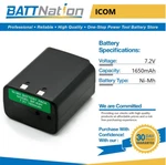 7.2V 1650MAH Nimh Battery For Icom BP-82, BP-83, BP-83A, BP-84, BP-84M. Fixed Price $30.45.