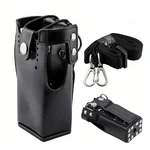 Hard Leather Case Carrying Holder Holster For Motorola Two Way Radio With Strap. Fixed Price $16.70.