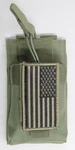 Green Molle Radio Pouch + Usa Flag Patch Fits Yaesu VX-170 FT-60R FT250R FT270R. Fixed Price $18.95.