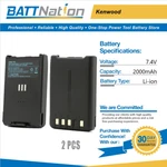 2X 7.4V 2000MAH Li-ion Battery For Kenwood TH-D74A KNB-74 KNB-75L. Fixed Price $76.05.