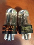 2 Philco Zenith 6SN7GTB Radio Vacuum Tubes Chrome Top, Tested Good See Pictures. Fixed Price $21.98.