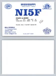 Ham Radio Qsl Qso Postcard NI5F, Jackson, Ms, Usa. Fixed Price $13.99.