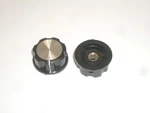 Mpj 30402KN Dial Knob Black Aluminum Insert Silver Top 1.3DX0.6T 1/4" Shaft 2PC. Fixed Price $13.95.