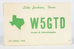 1946 Amateur Ham Radio Qsl Card Lake Jackson Texas W5GTD Saxon Swearington. Fixed Price $8.37.