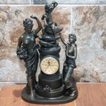 Vintage Figural Mantel Clocks Trio Of Figures Women Child. Fixed Price $349.95.