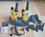 Pair Motorola Talk-about T5950 2-WAY Radio Charger Base Earpiece Mic -- Tested. Fixed Price $45.00.