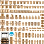 106PCS Brass Pipe Fittings Assortment Kit Npt Extension Adapter,reducer Bushing,. Fixed Price $125.30.
