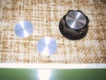 Pair Spun Aluminum Inlays For Drake MN-2700. (uses 2" Dia. Dakaware Knob). Fixed Price $10.00.