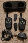 Cobra Microtalk Walkie Talkies, Set Of 2 W/ Charger Base & Power Supply PR150. Fixed Price $26.99.