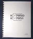Icom IC-7850 / IC-7851 Instruction Manual: Protective Covers & Full Color!. Fixed Price $40.00.